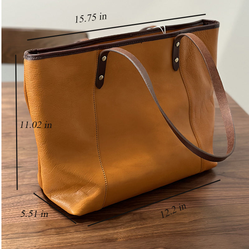 Full-Grain Leather Work & Travel Tote