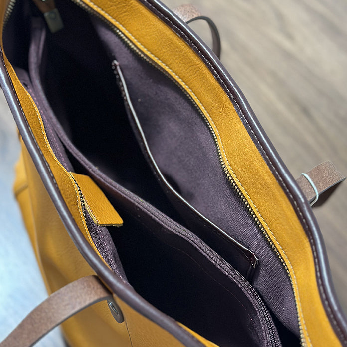 Full-Grain Leather Work & Travel Tote