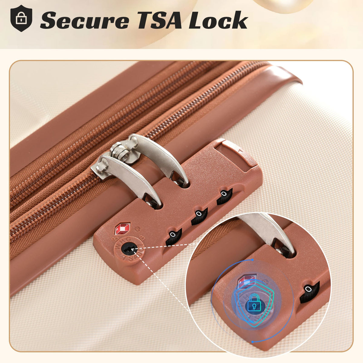 Brown & White Spinner Luggage Set — 20, 24 & 28 Inches