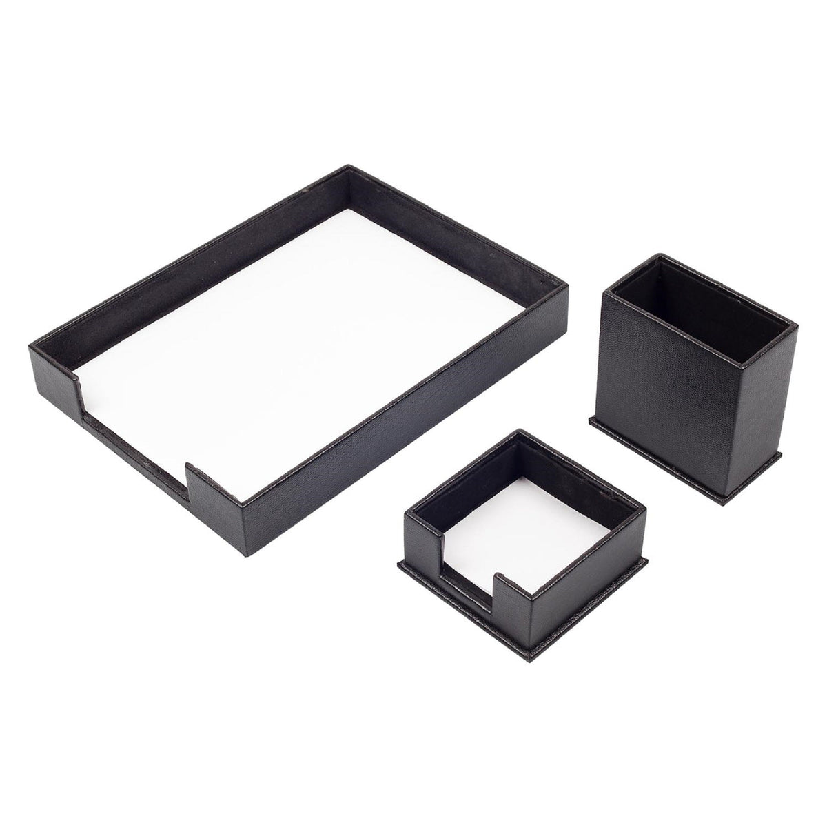MOOG Leather Desk Set-3 Accessories-Single Document Tray - Blue - 3 PCS