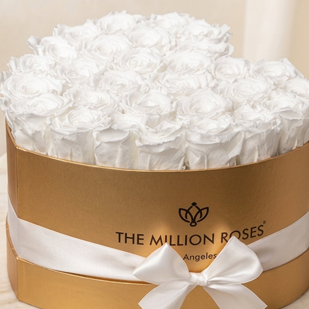 Heart Gold Box | White Roses