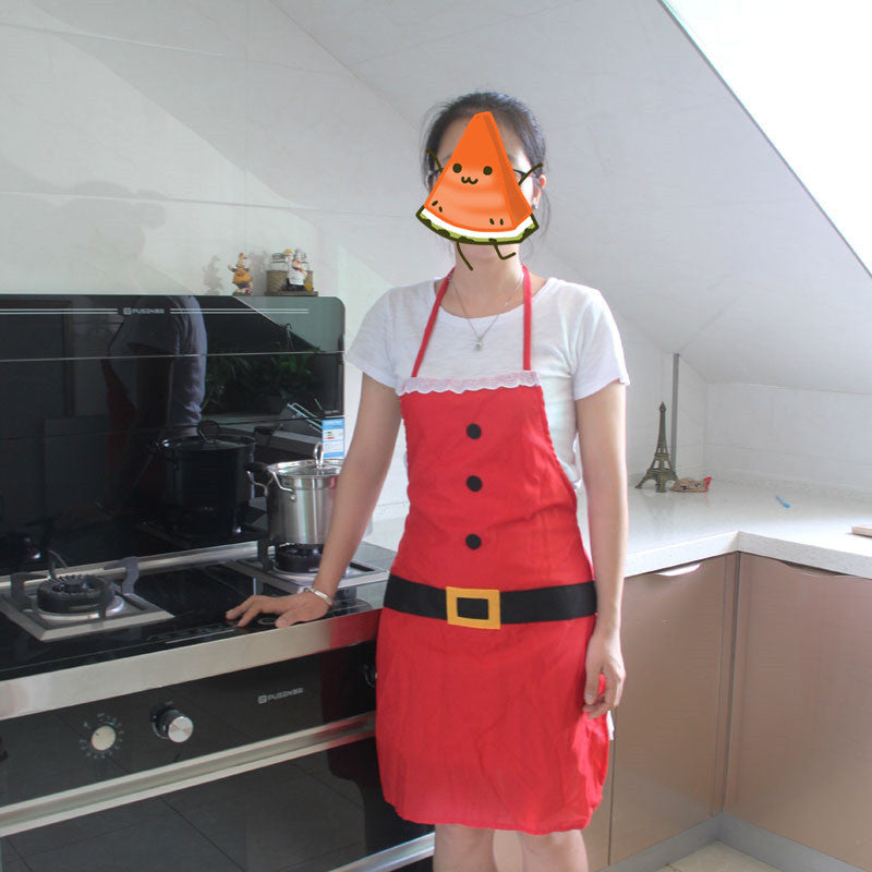 Merry Christmas Kitchen Apron — Red