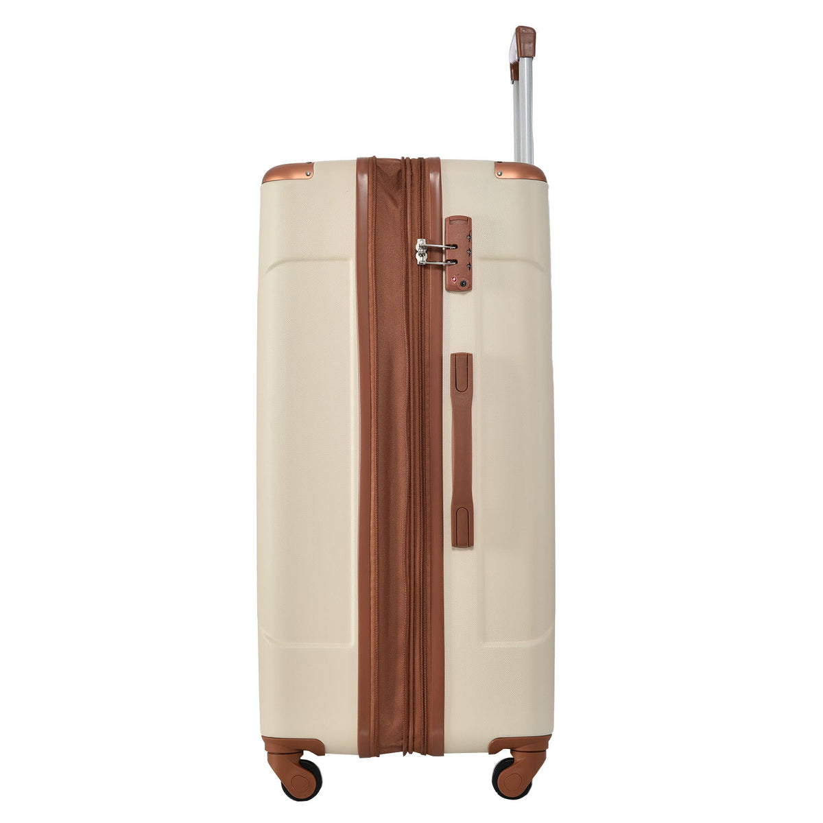 Brown & White Spinner Luggage Set — 20, 24 & 28 Inches