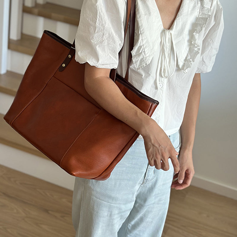 Full-Grain Leather Work & Travel Tote