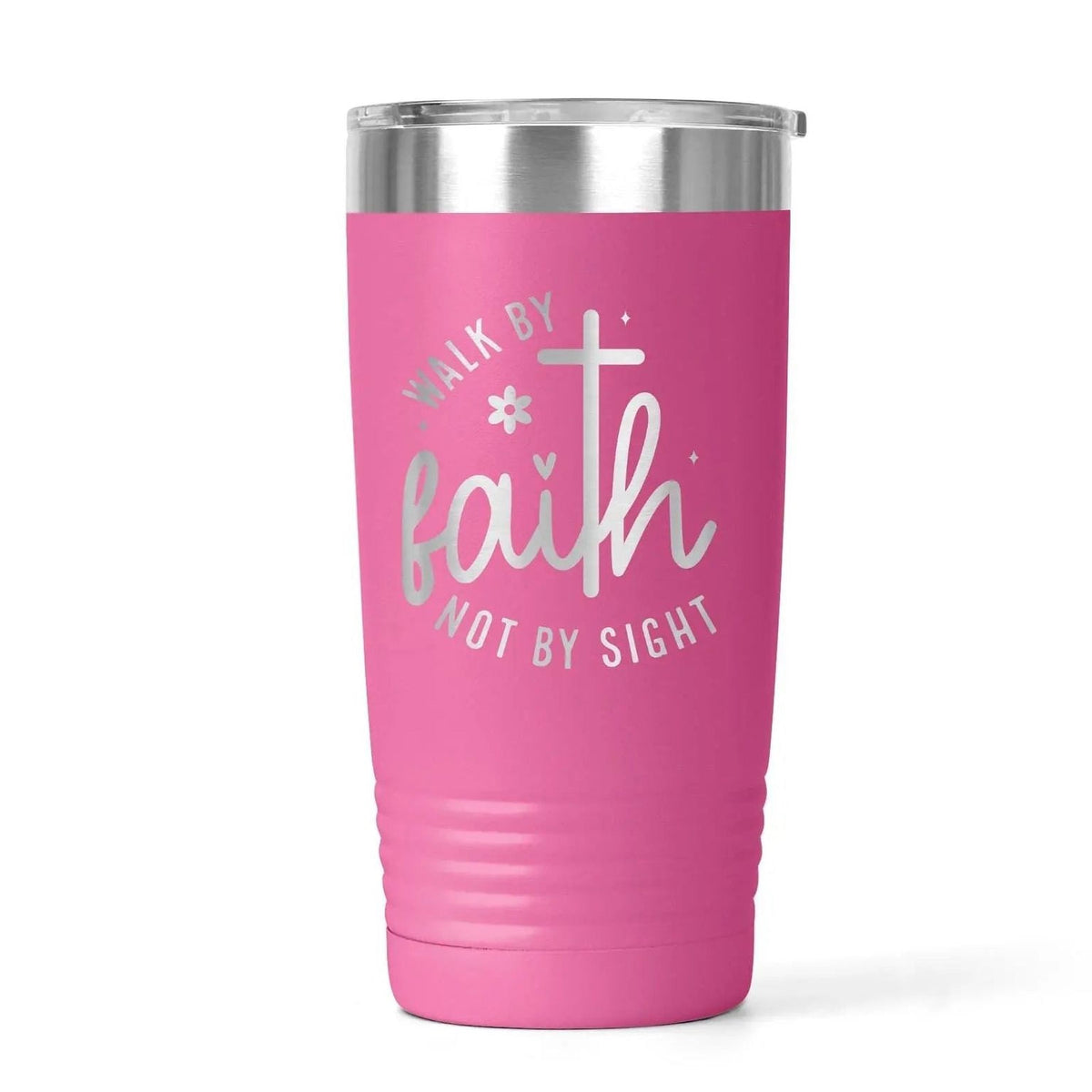 Walk by Faith Insulated Travel Tumbler, Pink
