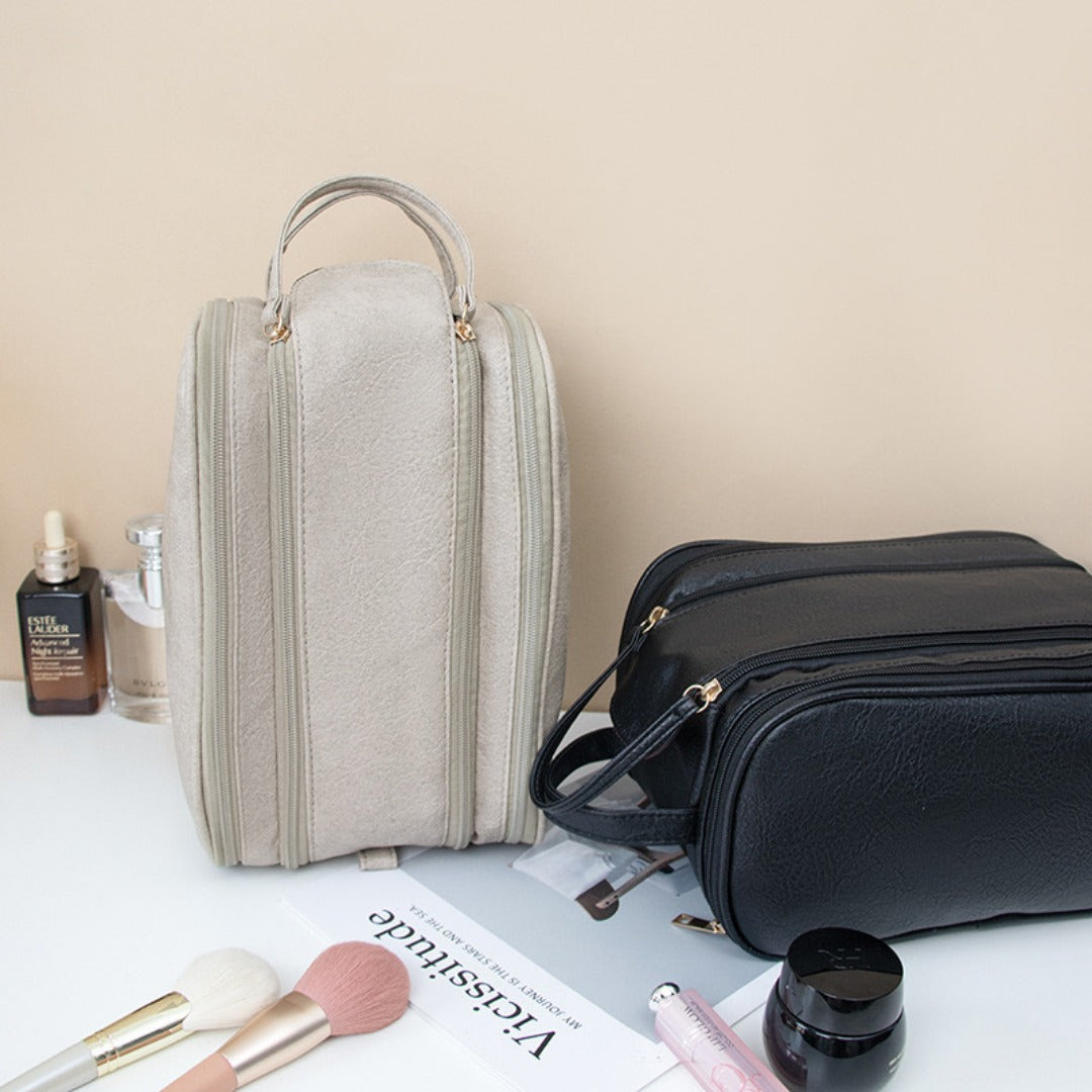 Makeup bag with compartments, Multifunctional cosmetic bag women's large capacity, portable storage bag, partition travel toilet bag, makeup bag organizer,