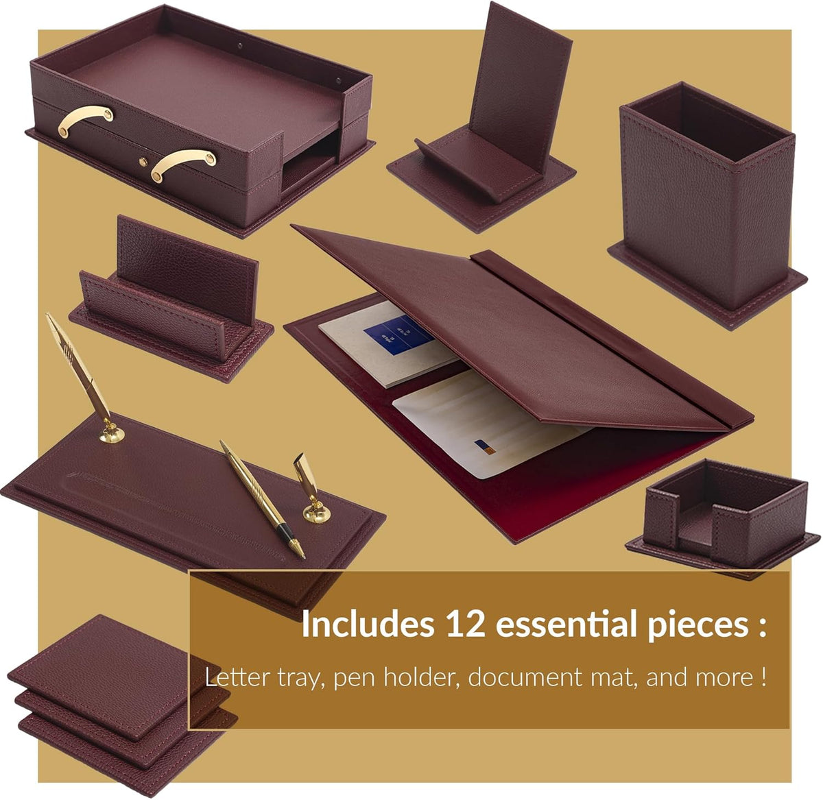 MOOG Classic Desk Organizer - Tan - 12 PCS
