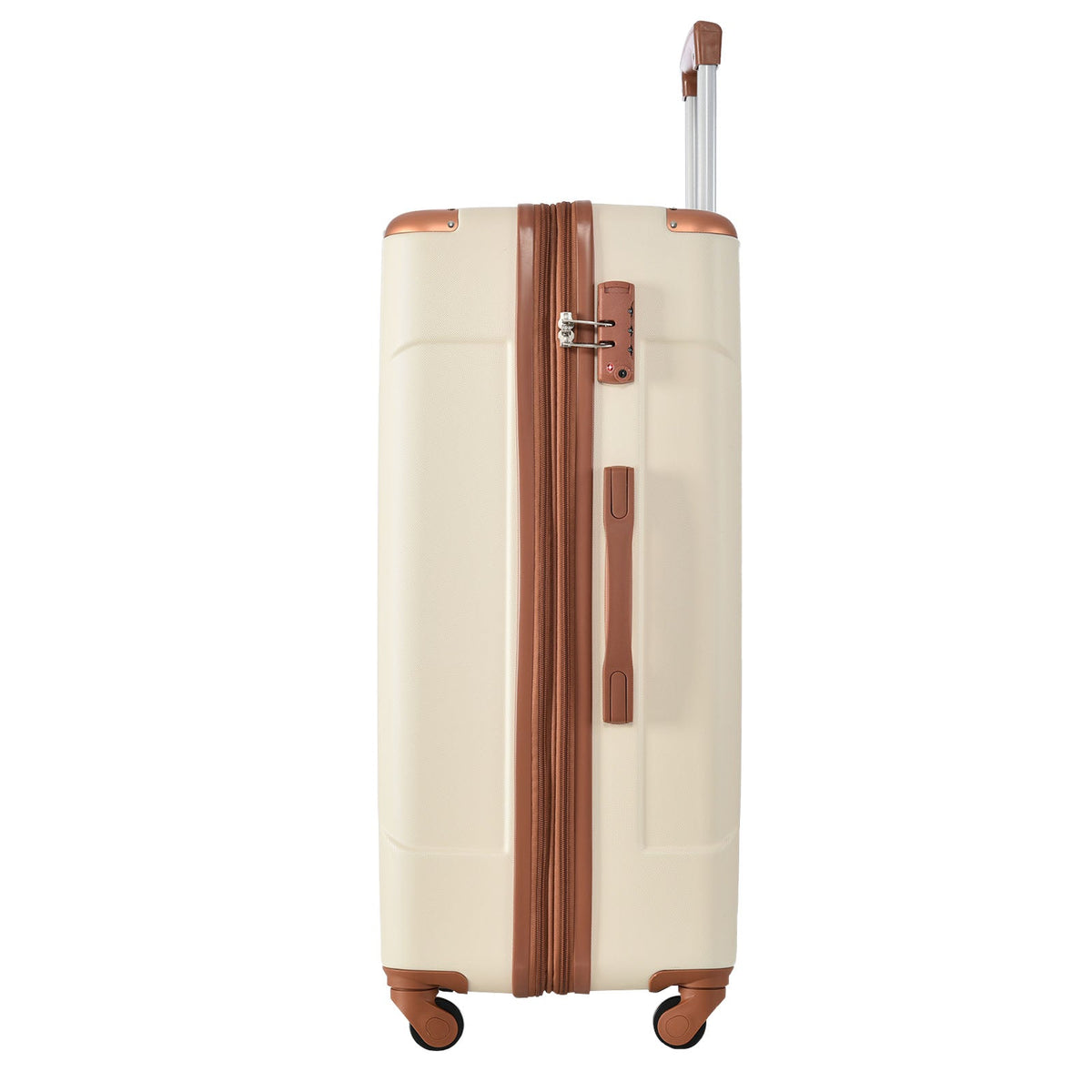 Brown & White Spinner Luggage Set — 20, 24 & 28 Inches
