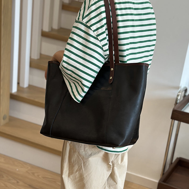 Full-Grain Leather Work & Travel Tote