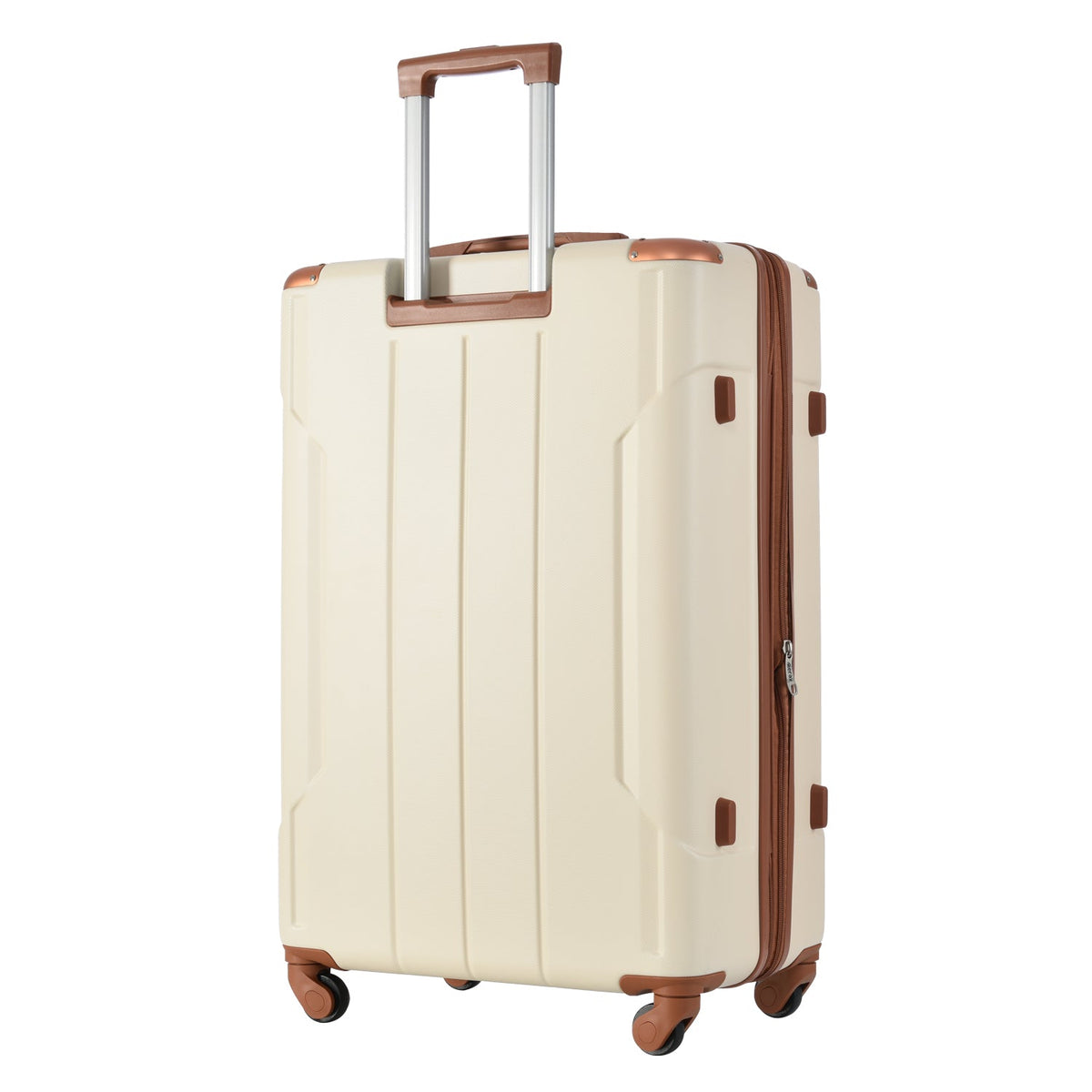 Brown & White Spinner Luggage Set — 20, 24 & 28 Inches