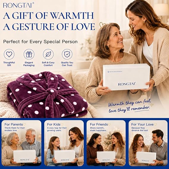Women's Plush Fleece Shawl-Collar Robe