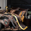 Black Exquisite jacquard Silk Satin Cotton Bedding Set