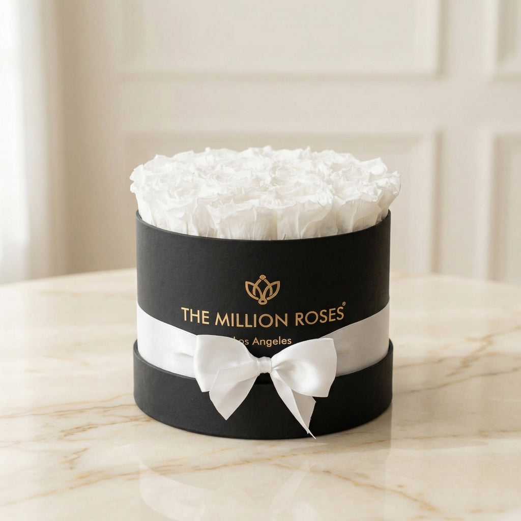 Classic Black Box | White Roses