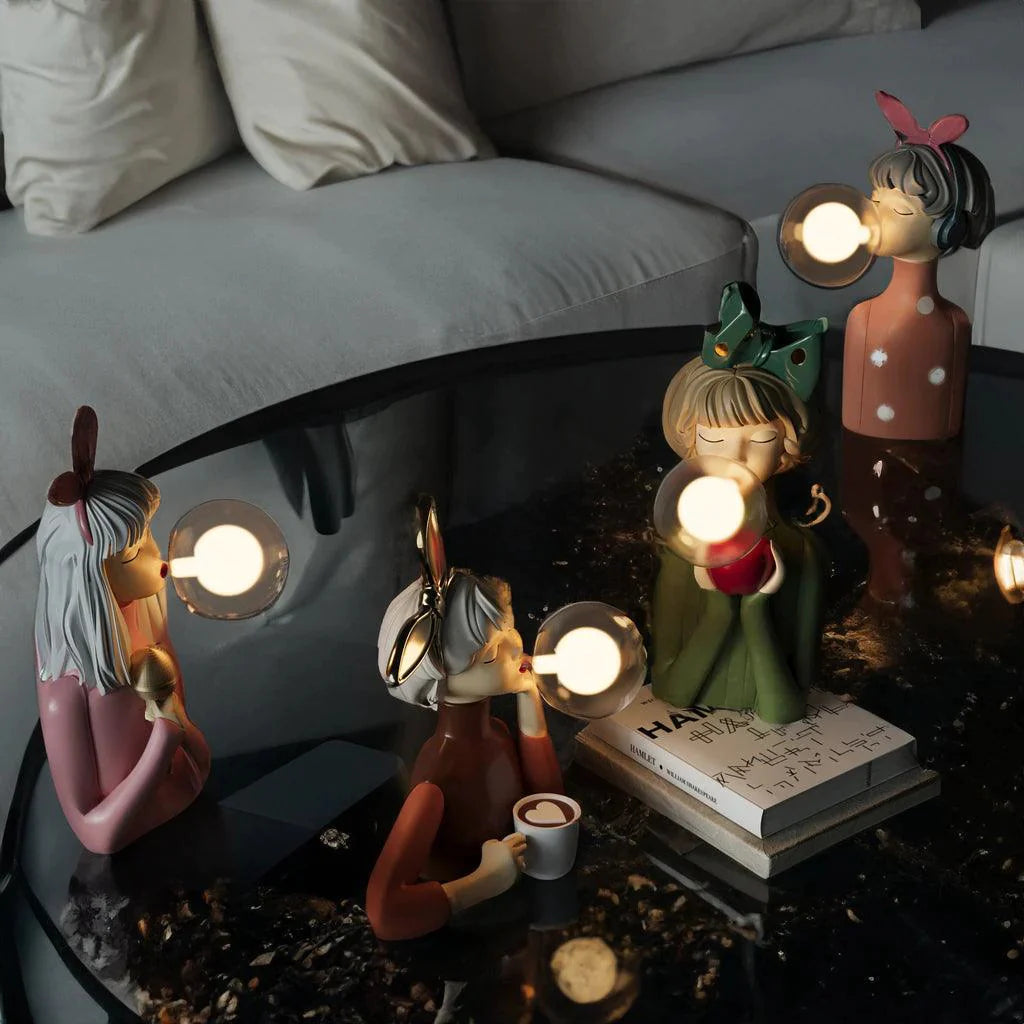 Bubble Gum Girl Table Lamp