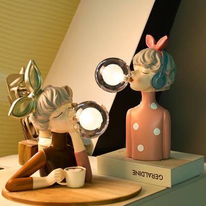Bubble Gum Girl Table Lamp