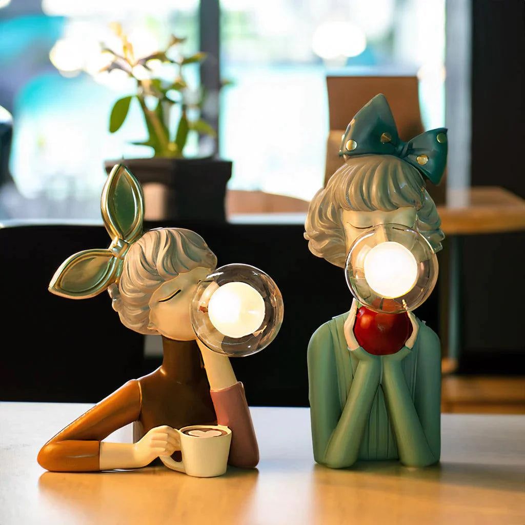 Bubble Gum Girl Table Lamp