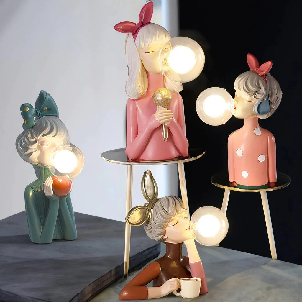 Bubble Gum Girl Table Lamp
