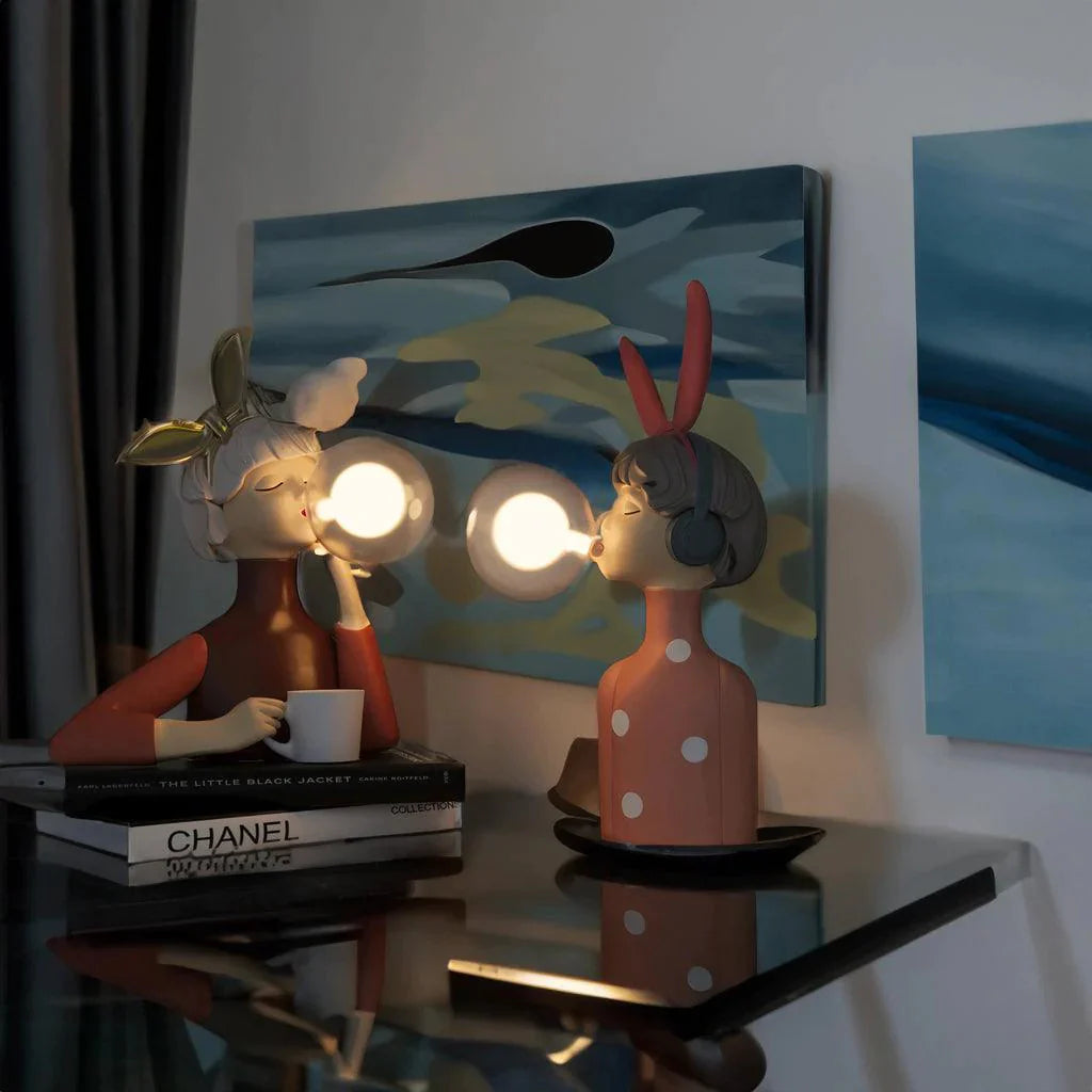 Bubble Gum Girl Table Lamp