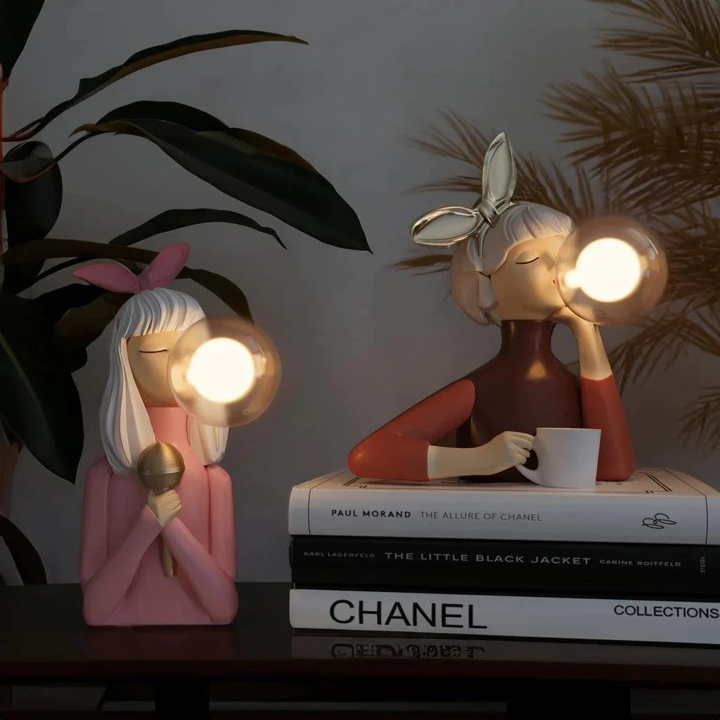 Bubble Gum Girl Table Lamp