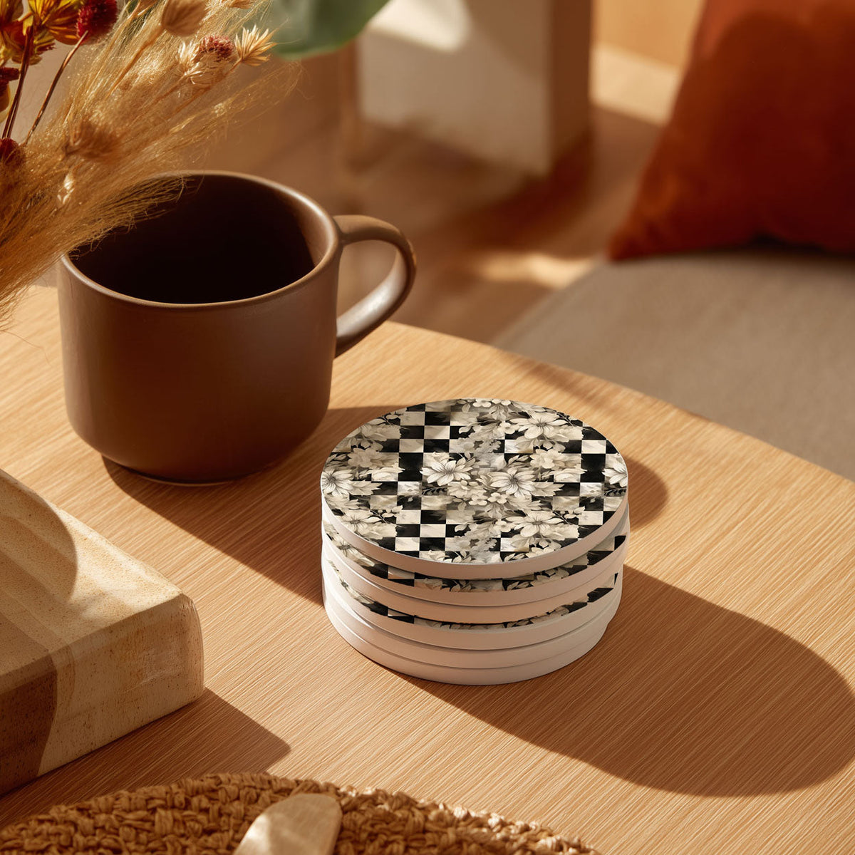 Courtly Check Coasters