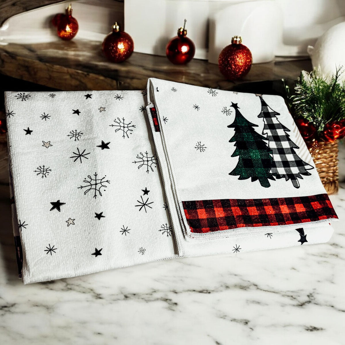 Trees & Gingham Towel