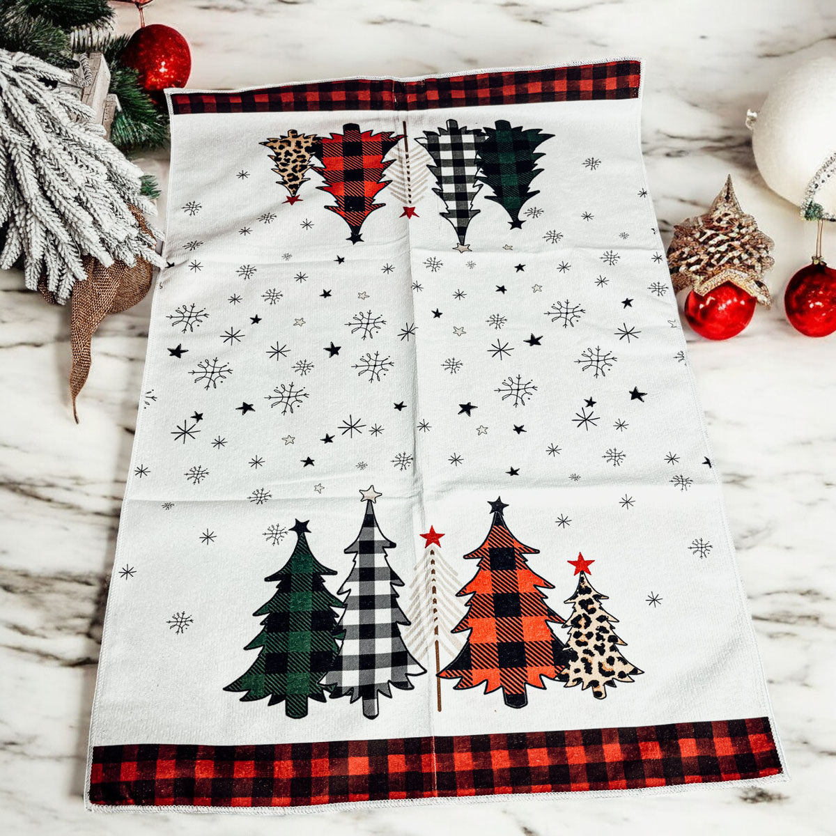 Trees & Gingham Towel