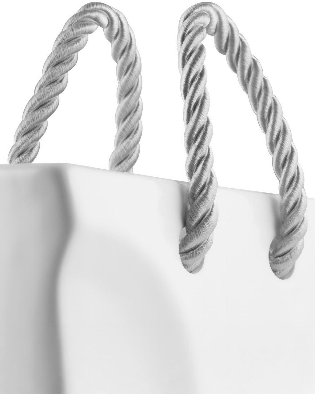 Ceramic Handbag Vase with Rope Handles — White Purse Vase