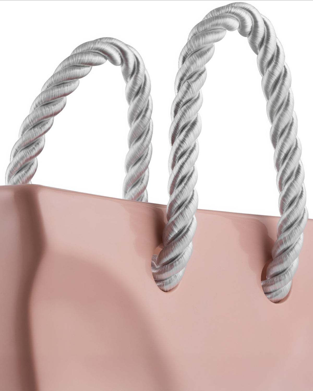 Ceramic Handbag Vase with Rope Handles — Beige Purse Vase
