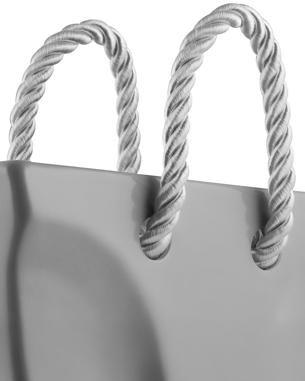 Ceramic Handbag Vase with Rope Handles — Gray Purse Vase