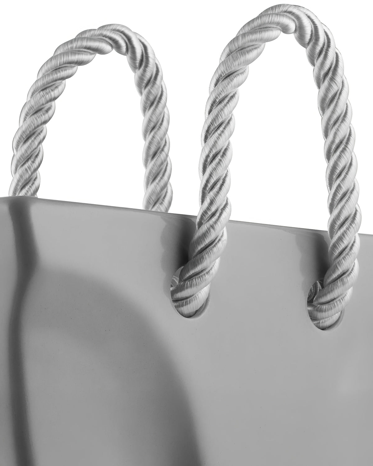 Ceramic Handbag Vase with Rope Handles — Gray Purse Vase