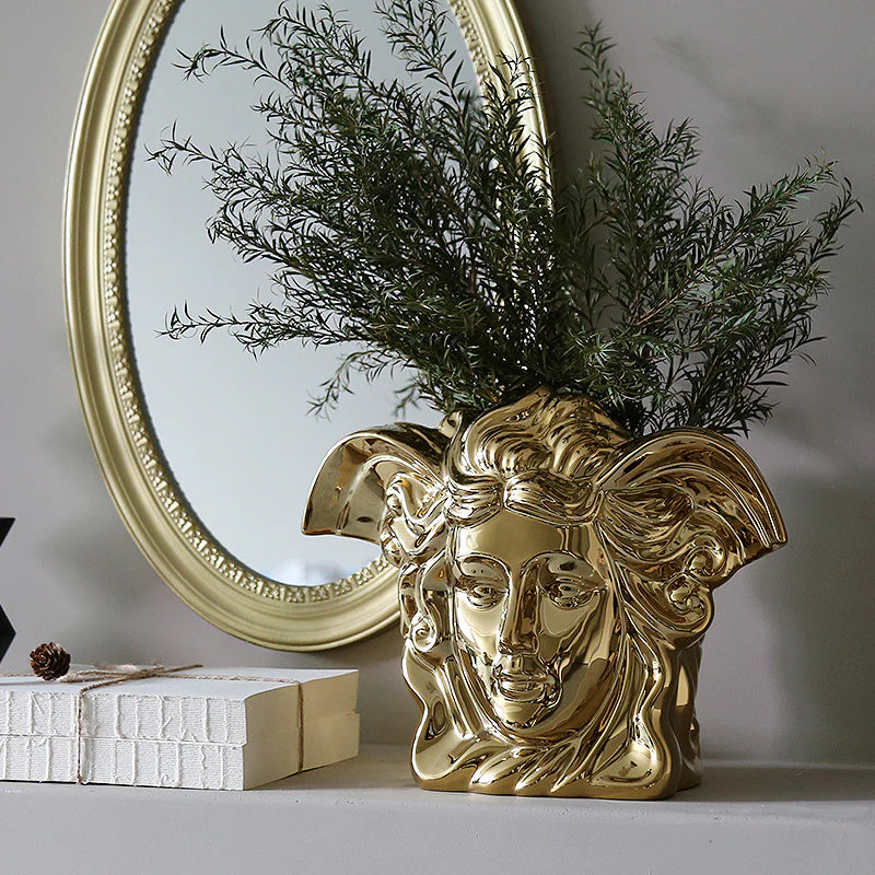 Medusa Luxe Electroplated Ceramic Vase