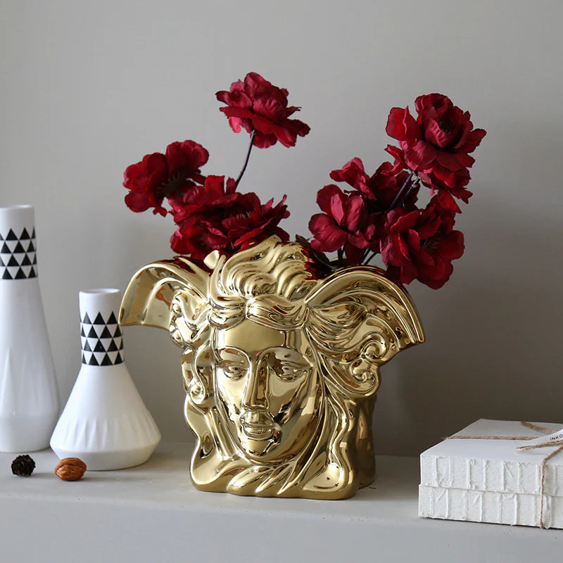 Medusa Luxe Electroplated Ceramic Vase