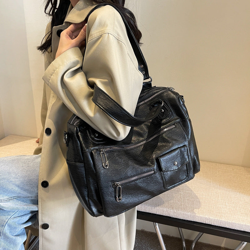 Women's Leather Commuter Vintage Large Capacity Totes Handbags