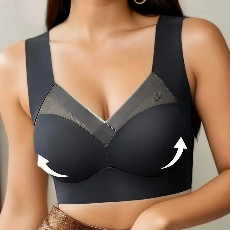 1Pc Women Lace Sport Bras Plus Size Seamless Bra Bralette Backless Lady Brassiere Vest Female Gathers Shock-Proof Wireless L-3XL