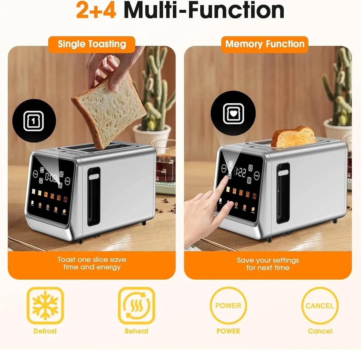 Stainless Steel Smart Digital Toaster