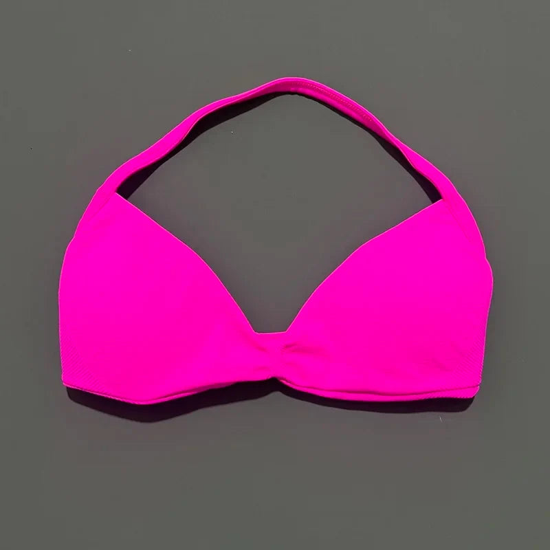 HISTELLO Impact Strappy Bra Gym Top Women High Support Thin Strap Halter Sports Seamless Bras Scrunch Push-up Workout Yoga Tanks