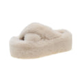 Women’s Round-Toe Faux-Fur Platform Slippers — US 5–13