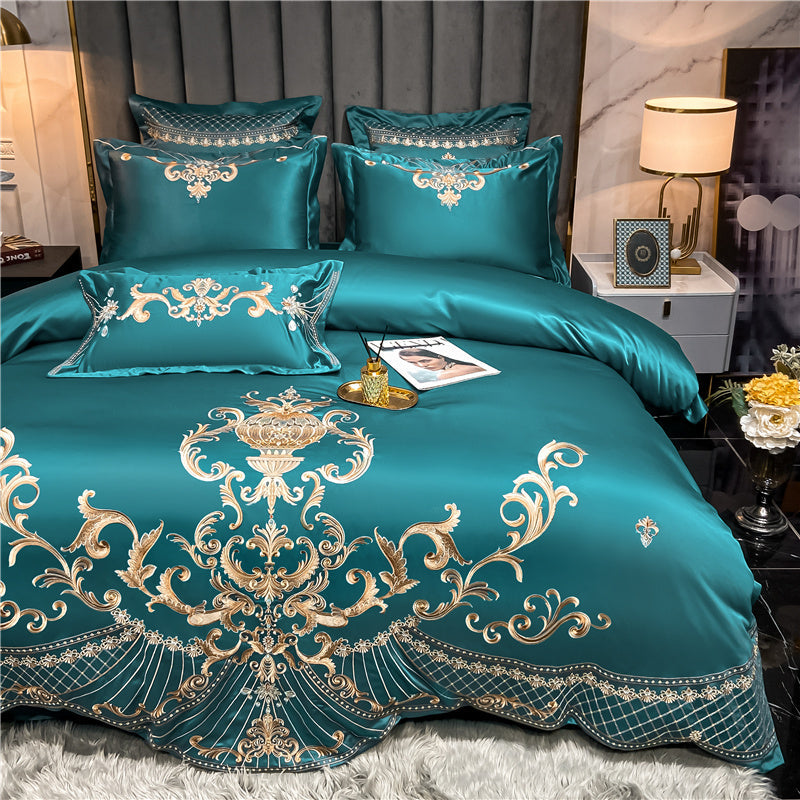 Vintage Embroidered Egyptian Cotton Bedding Set
