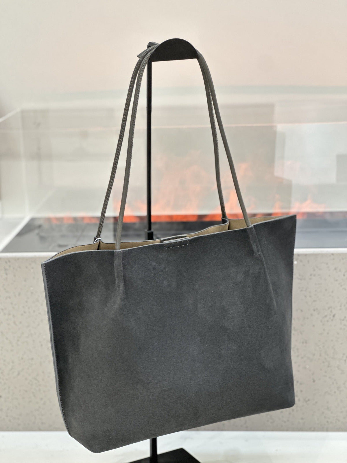 Matte Leather Commuter Tote with Inner Bag
