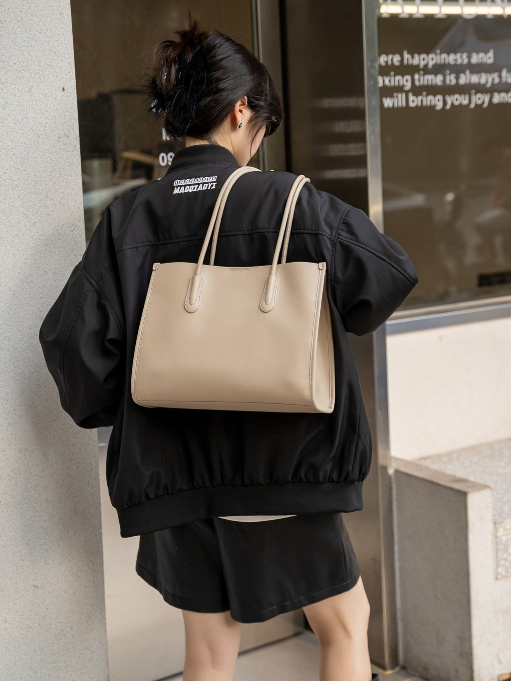Baidii Cowhide Commuter Tote
