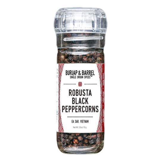 Burlap & Barrel - Robusta Black Peppercorns in Grinder (2.2OZ)