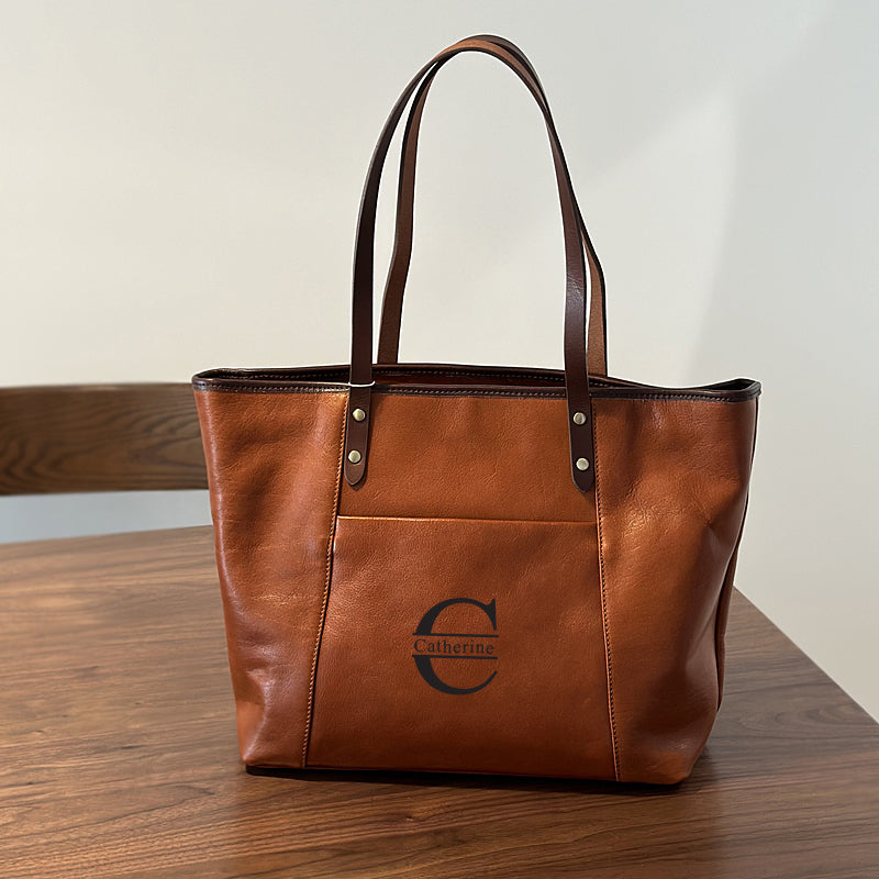 Full-Grain Leather Work & Travel Tote