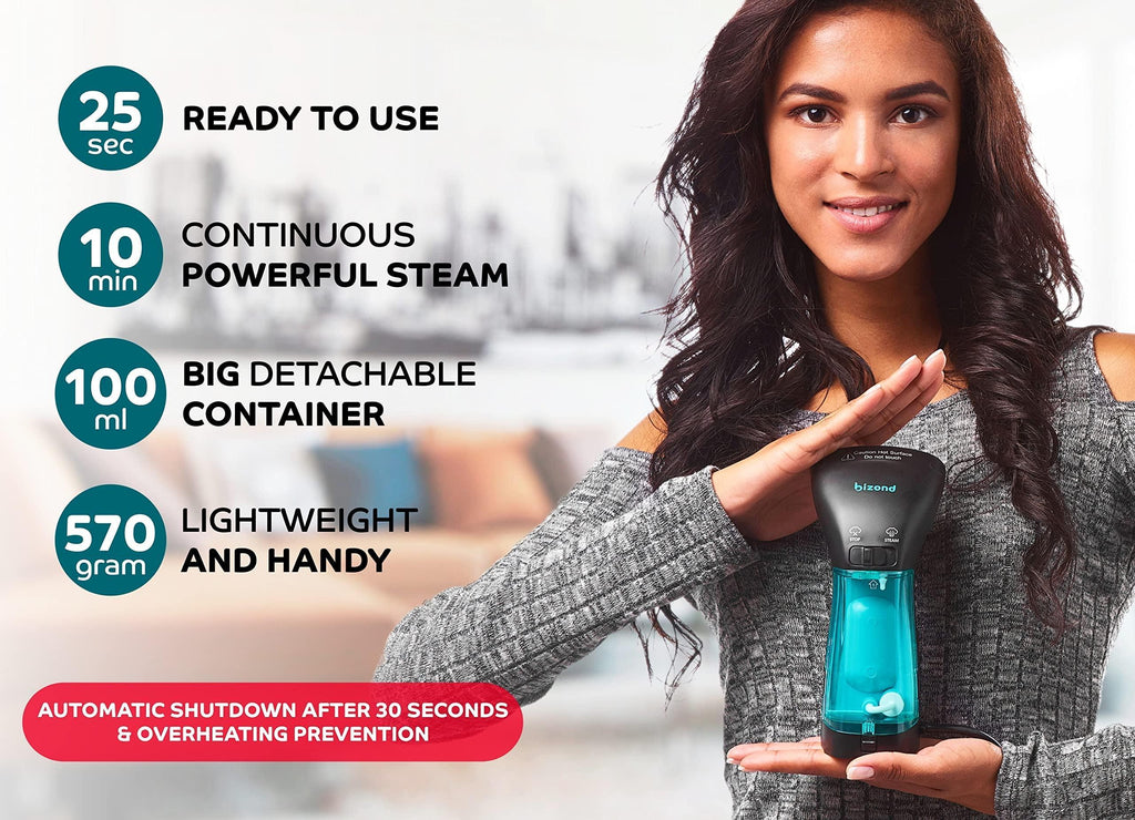 Compact Handheld Garment Steamer — Black
