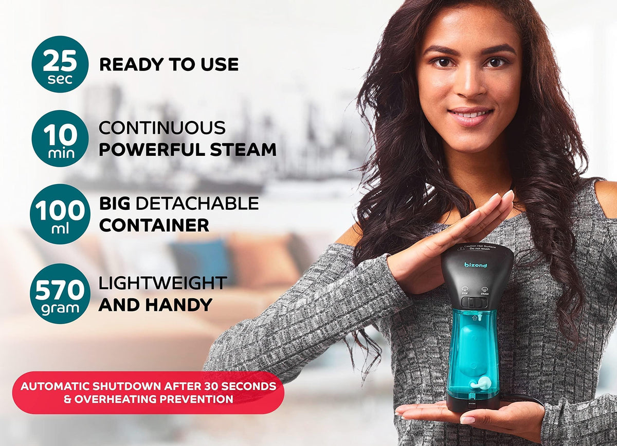 Compact Handheld Garment Steamer — Black