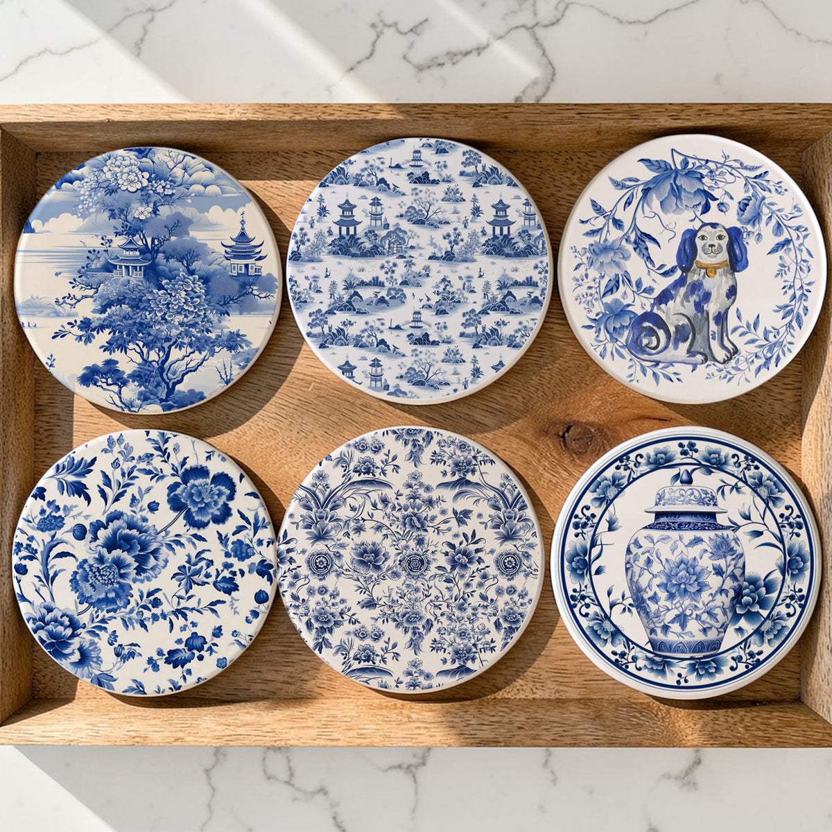 Blue & White Chinoiserie Coasters