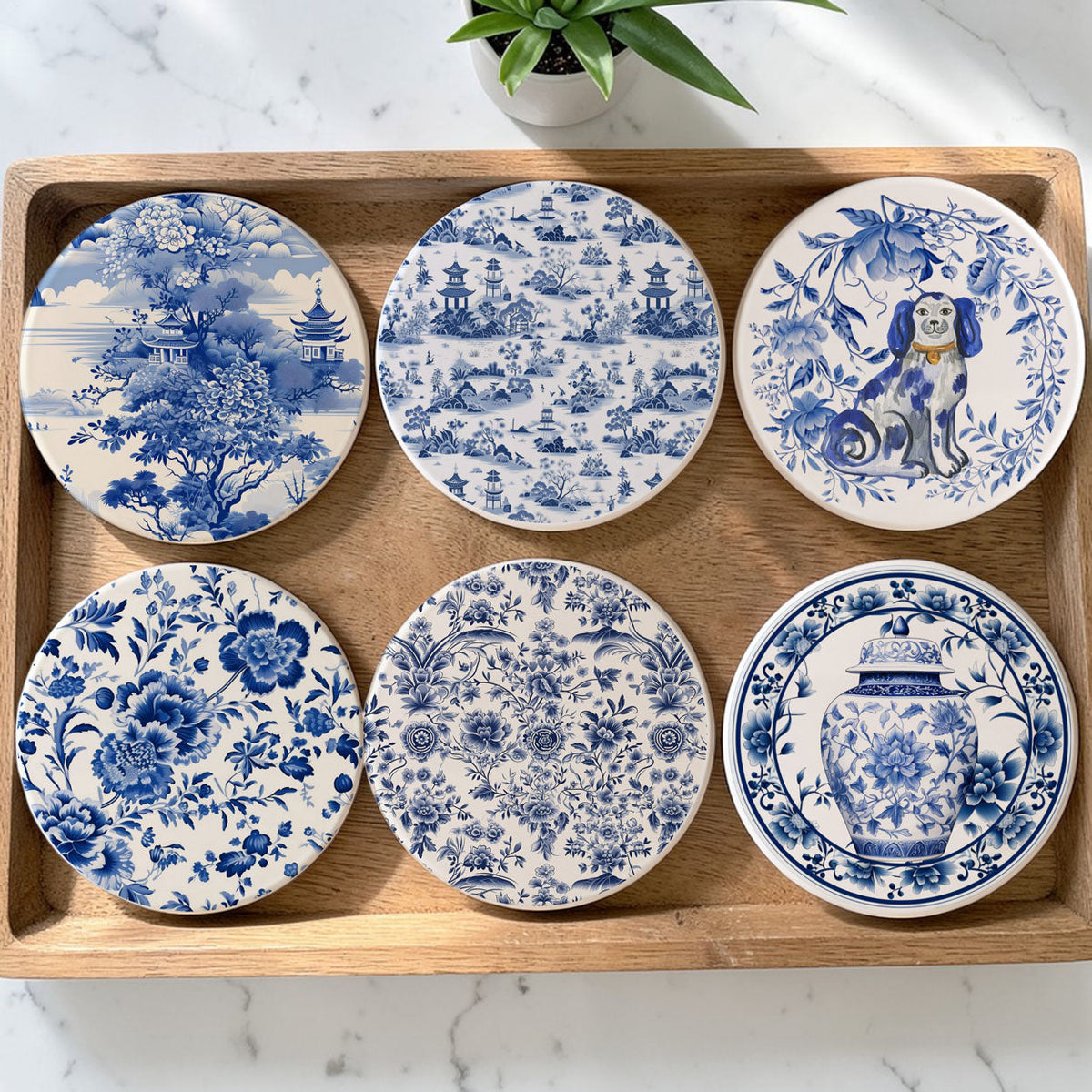 Blue & White Chinoiserie Coasters