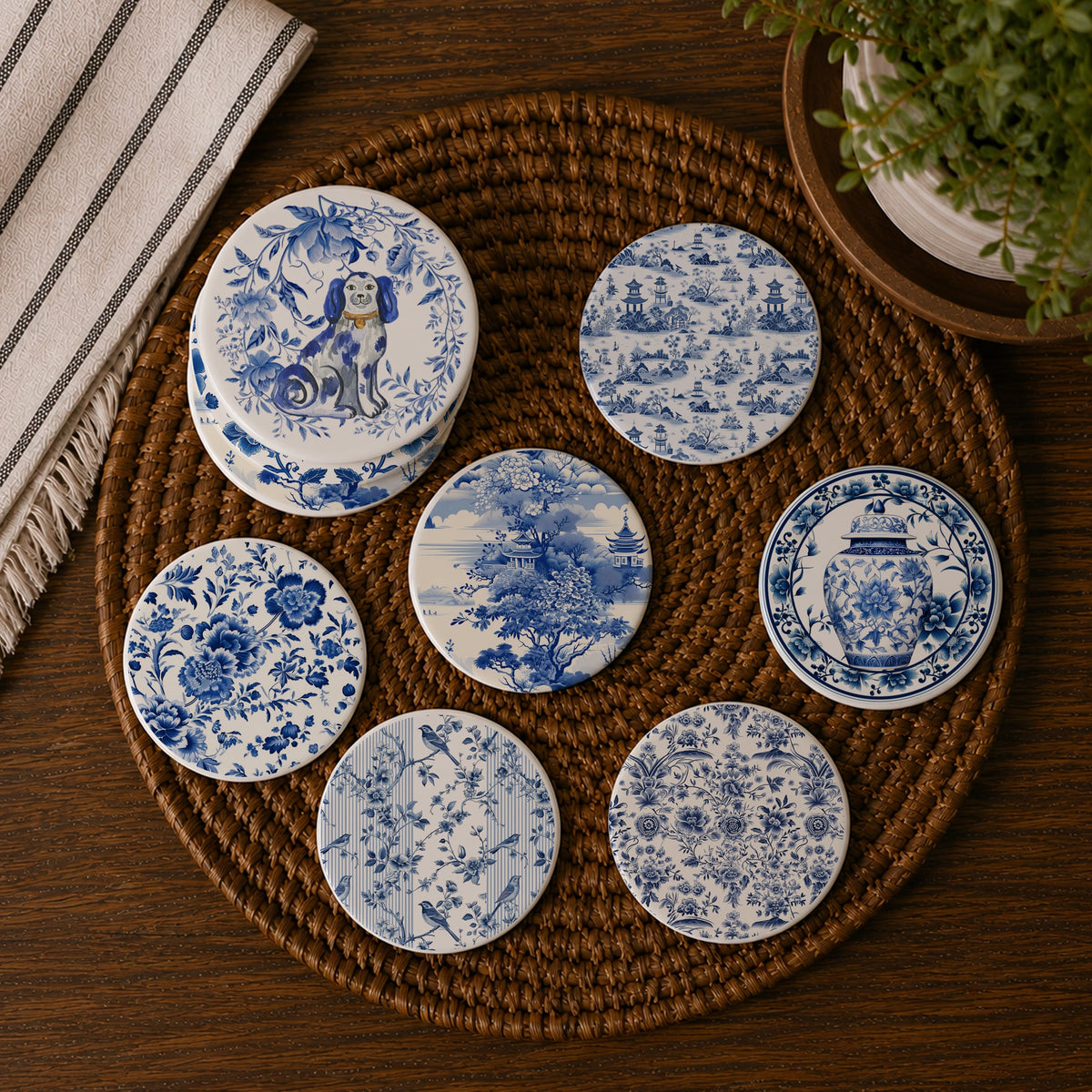 Blue & White Chinoiserie Coasters