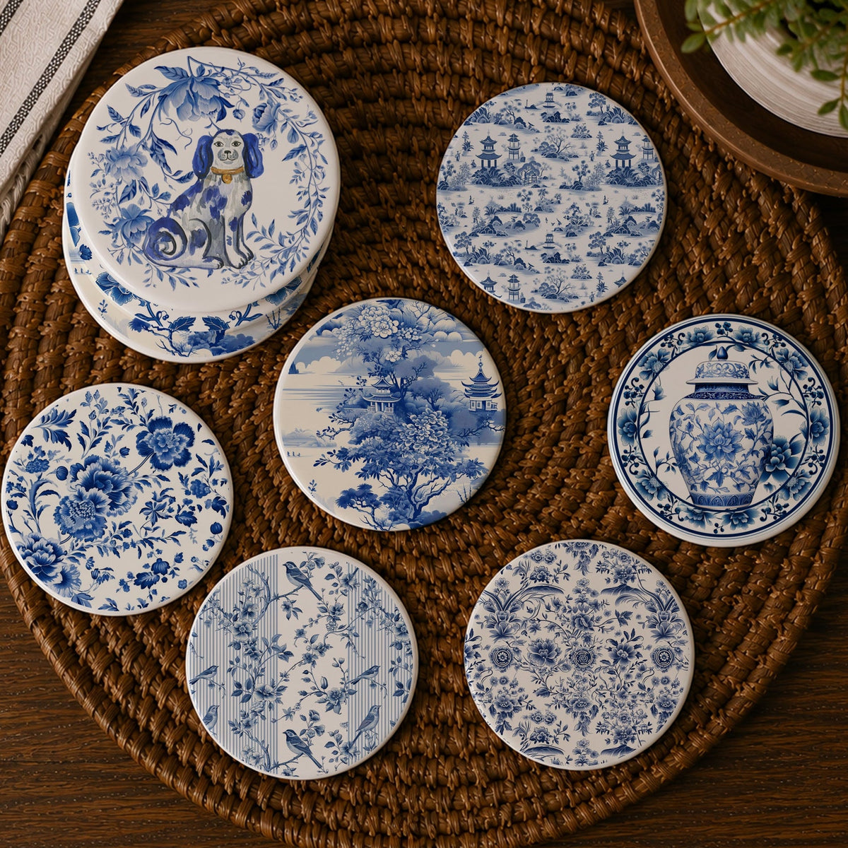 Blue & White Chinoiserie Coasters
