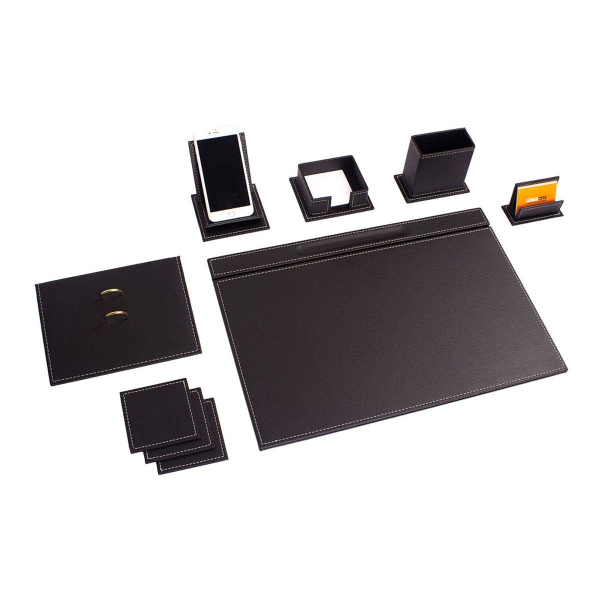 MOOG Luxury Desk Set-9 Accessories- White - 9 PCS