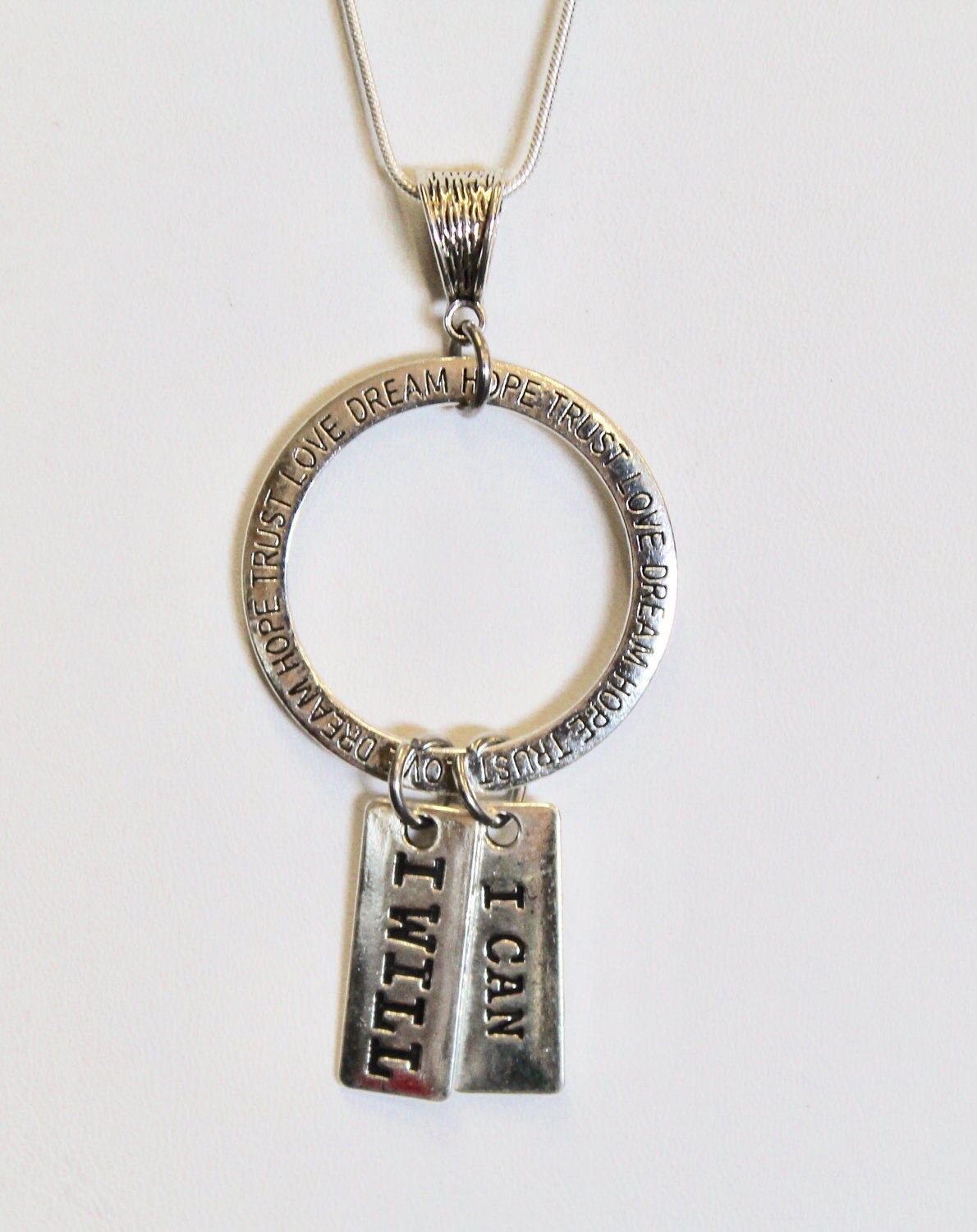 Trust Love Dream Hope, I Can I Will, Motivational Necklace, Inspirational Jewelry, Daughter Gift For Her, Graduation Gift, Encouraging Gifts